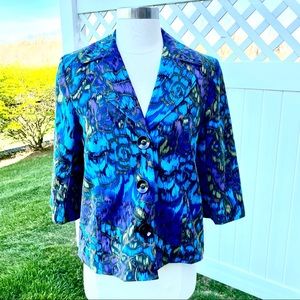 Chico’s Abstract Print Cropped Blazer